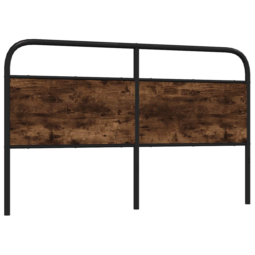 Headboard Smoked Oak 160 cm Steel and Engineered Wood