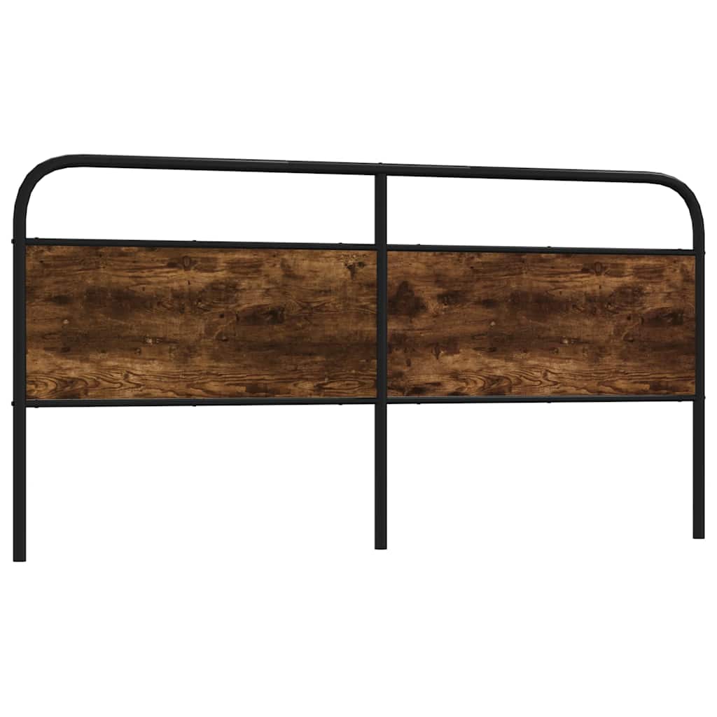 Headboard Smoked Oak 180 cm Steel and Engineered Wood