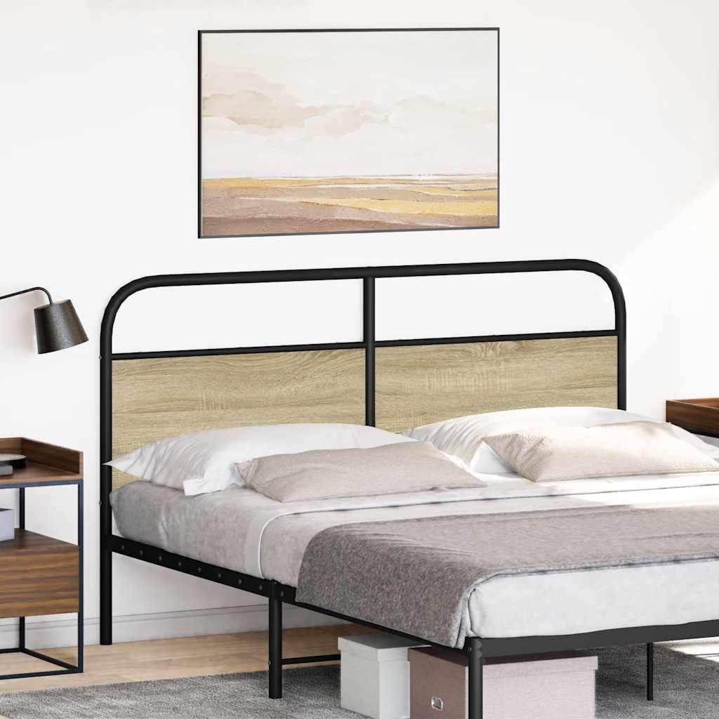 Headboard Sonoma Oak 160 cm Steel and Engineered Wood