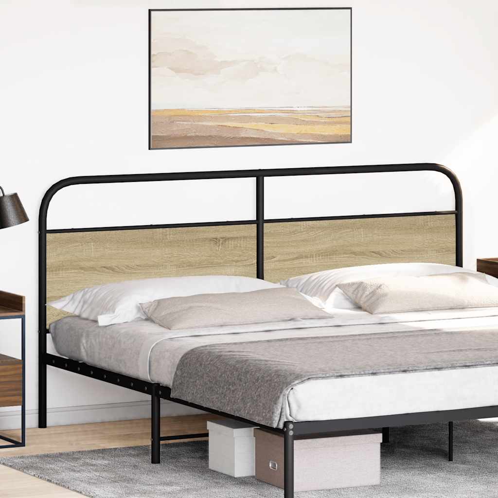 Headboard Sonoma Oak 180 cm Steel and Engineered Wood