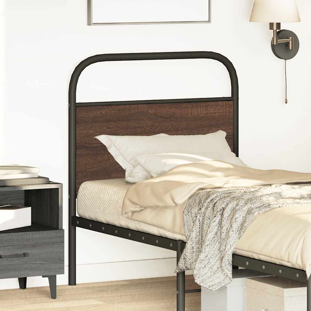 Headboard Brown Oak 75 cm Steel and Engineered Wood