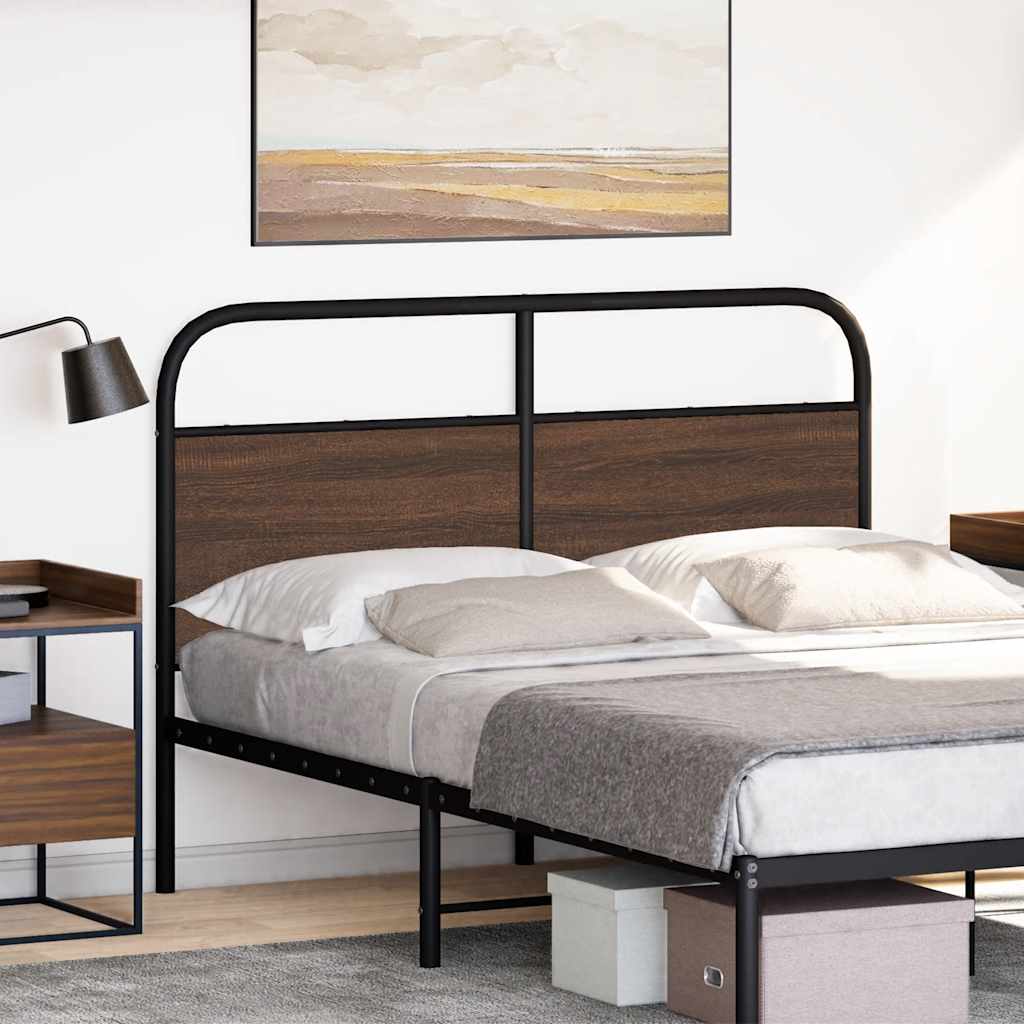 Headboard Brown Oak 135 cm Steel and Engineered Wood