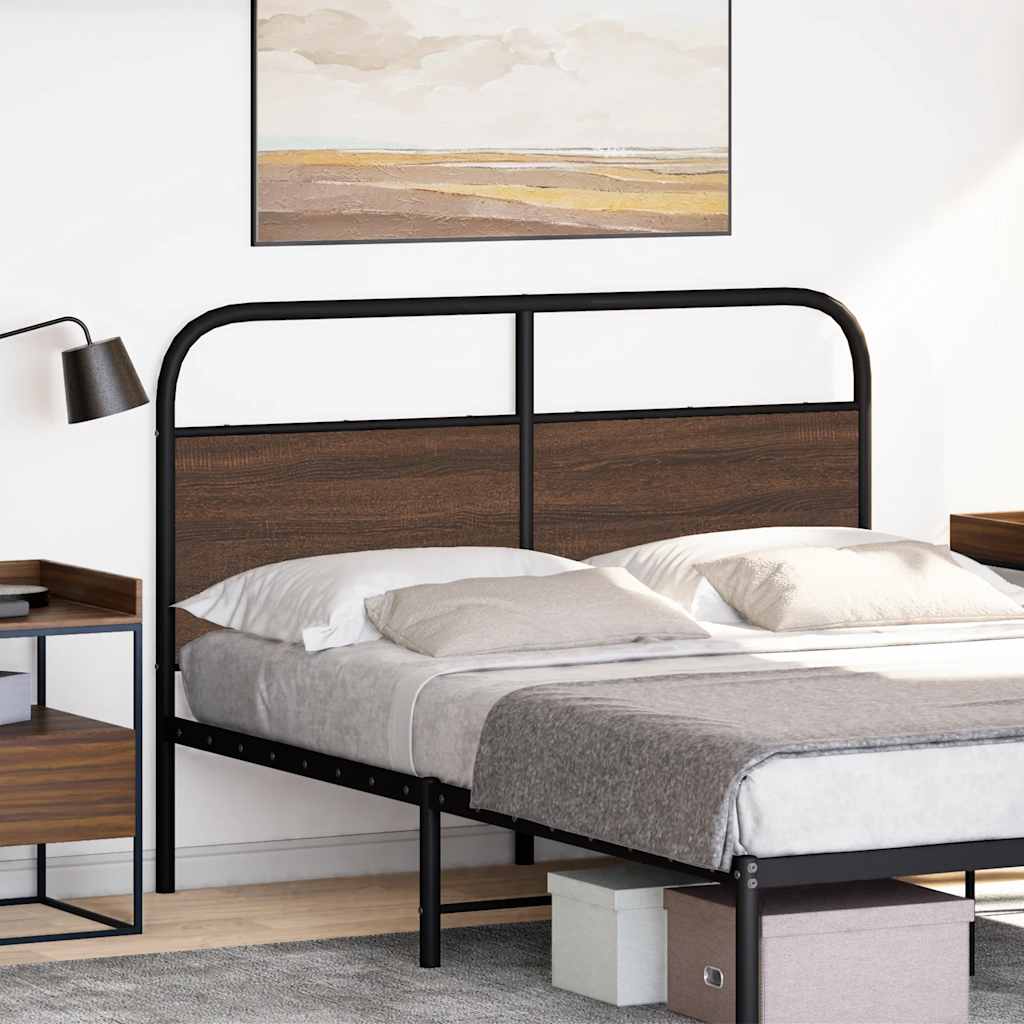 Headboard Brown Oak 140 cm Steel and Engineered Wood