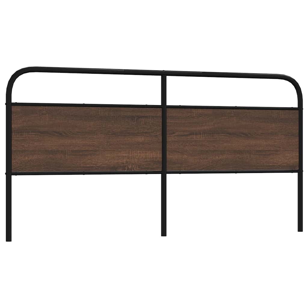 Headboard Brown Oak 200 cm Steel and Engineered Wood