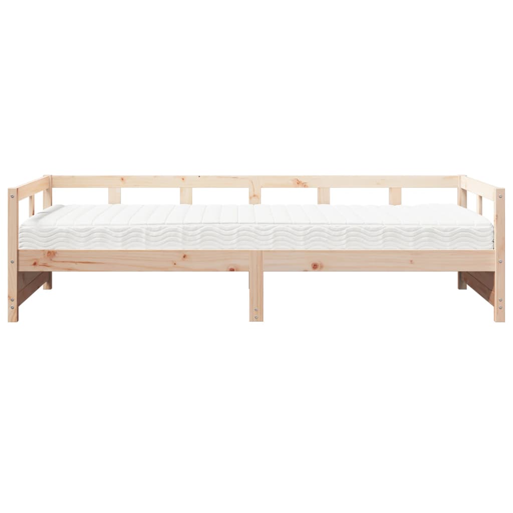 Daybed with Mattress 90x200 cm Solid Wood Pine