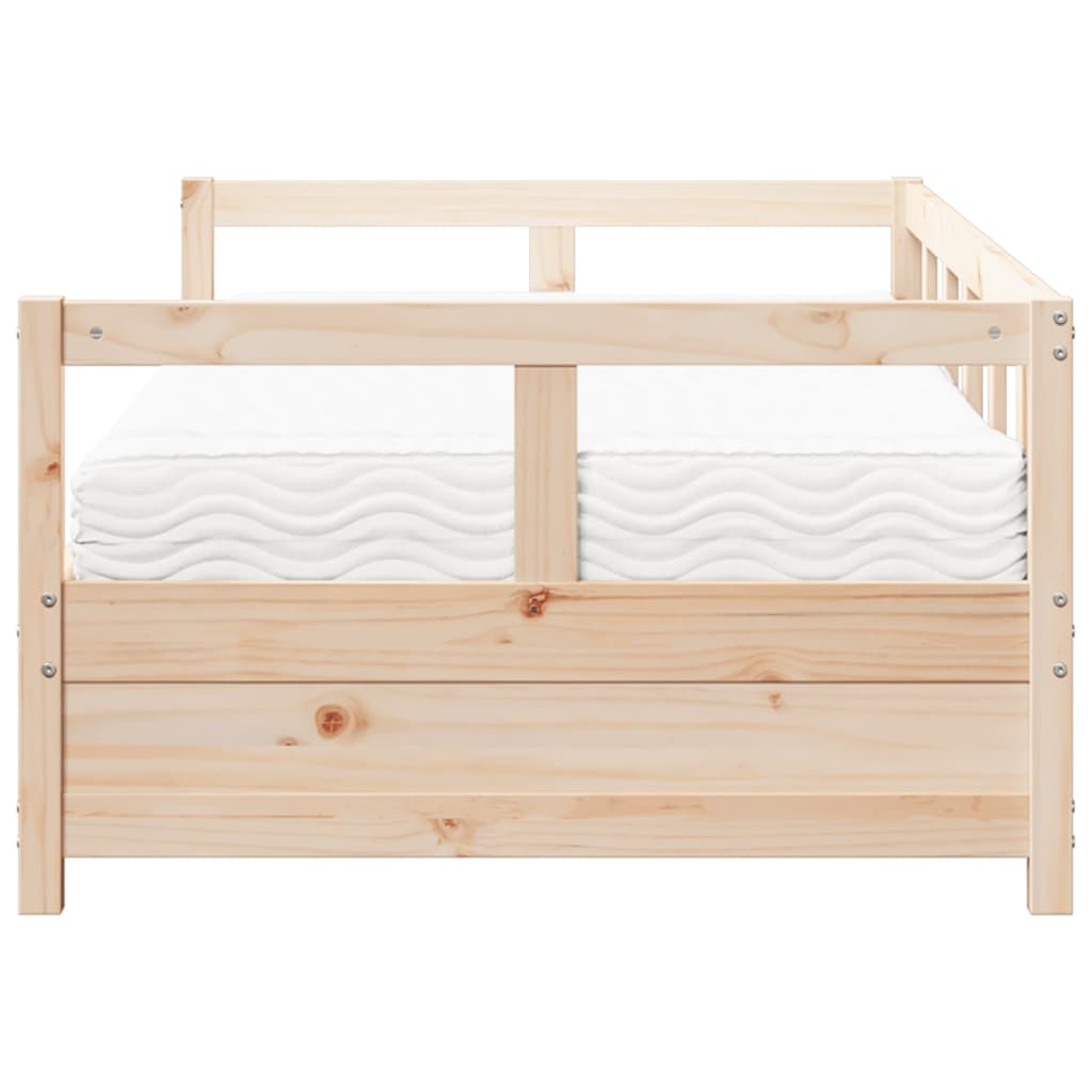 Daybed with Mattress 90x200 cm Solid Wood Pine