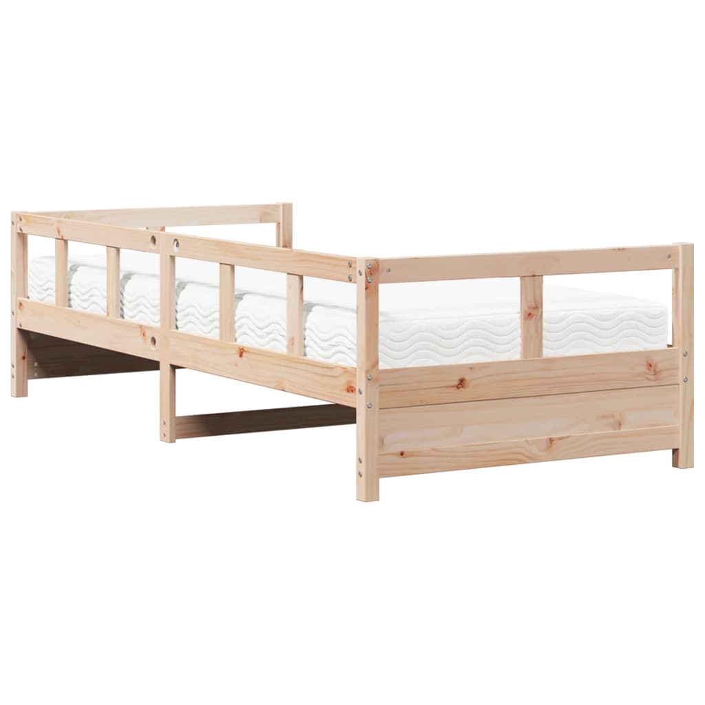Daybed with Mattress 90x200 cm Solid Wood Pine