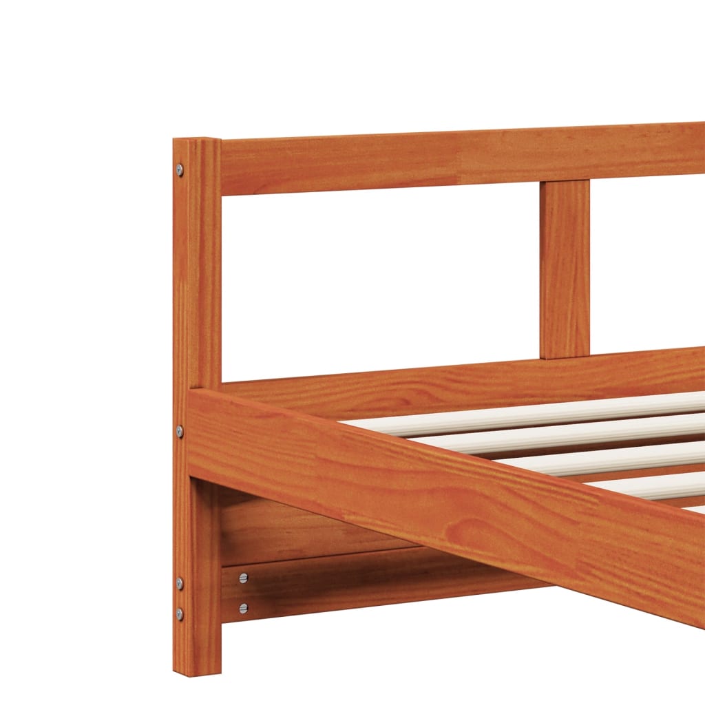 Daybed with Mattress Wax Brown 90x190 cm Solid Wood Pine