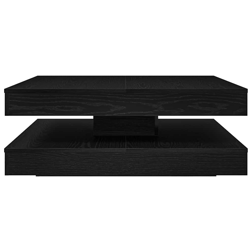 Coffee Table 360-Degree Rotatable Black Oak 90x90x34.5 cm
