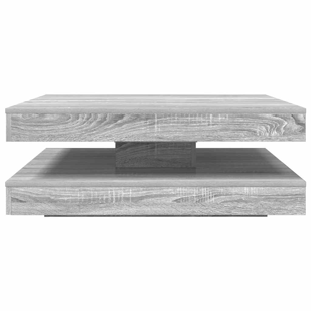 Coffee Table 360-Degree Rotatable Grey Sonoma 90x90x34.5 cm