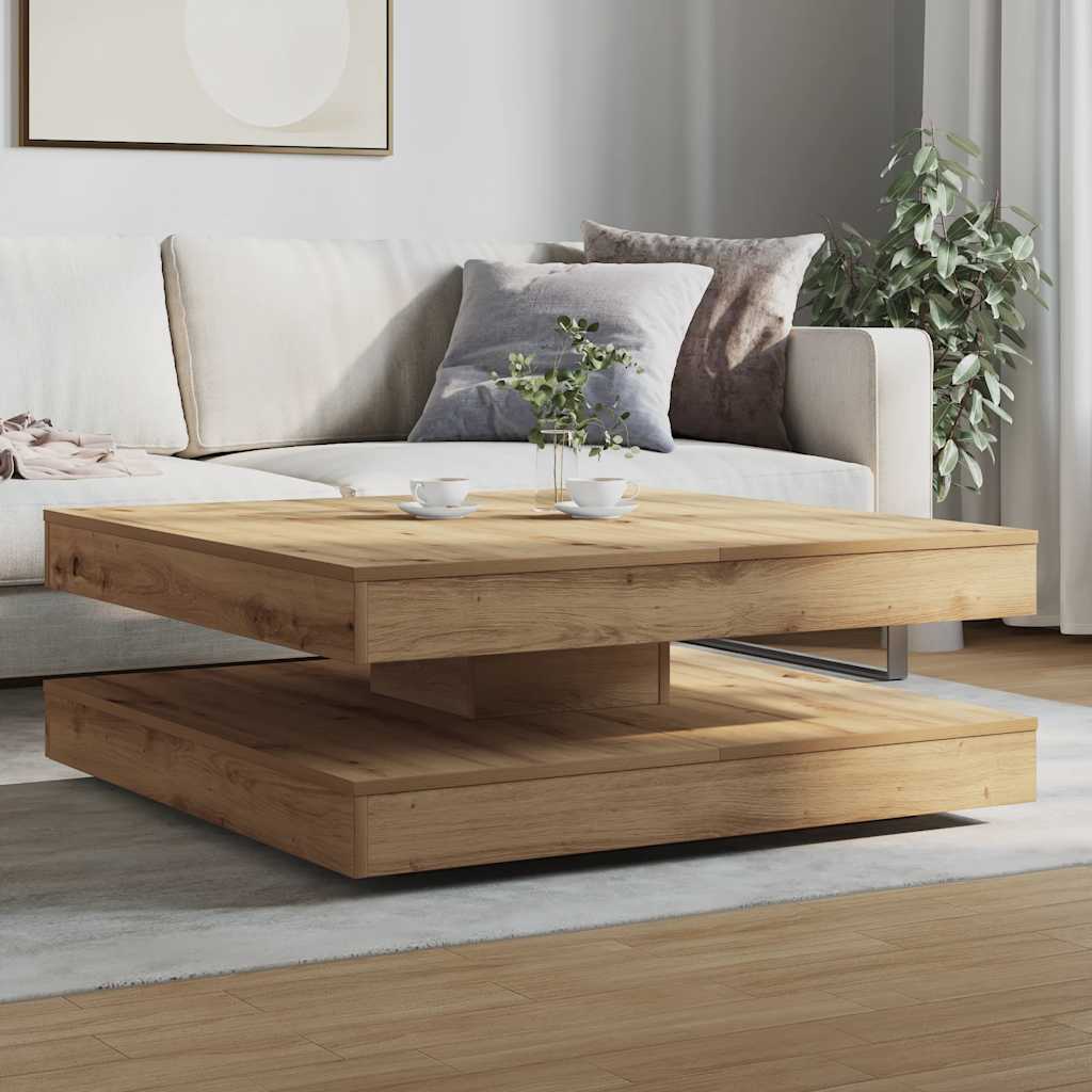 Coffee Table 360-Degree Rotatable Artisan Oak 90x90x34.5 cm