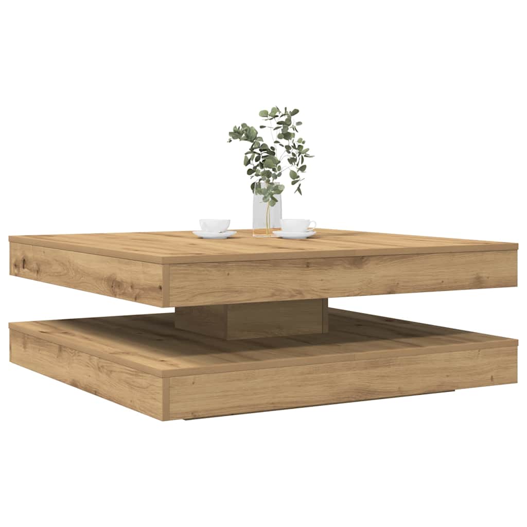 Coffee Table 360-Degree Rotatable Artisan Oak 90x90x34.5 cm