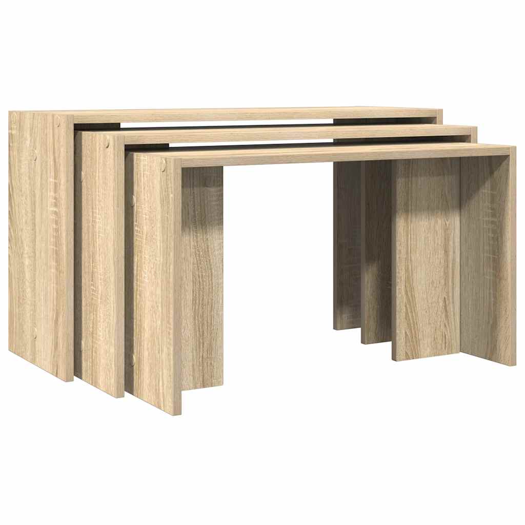 Nesting Tables 3 pcs Sonoma Oak Engineered Wood