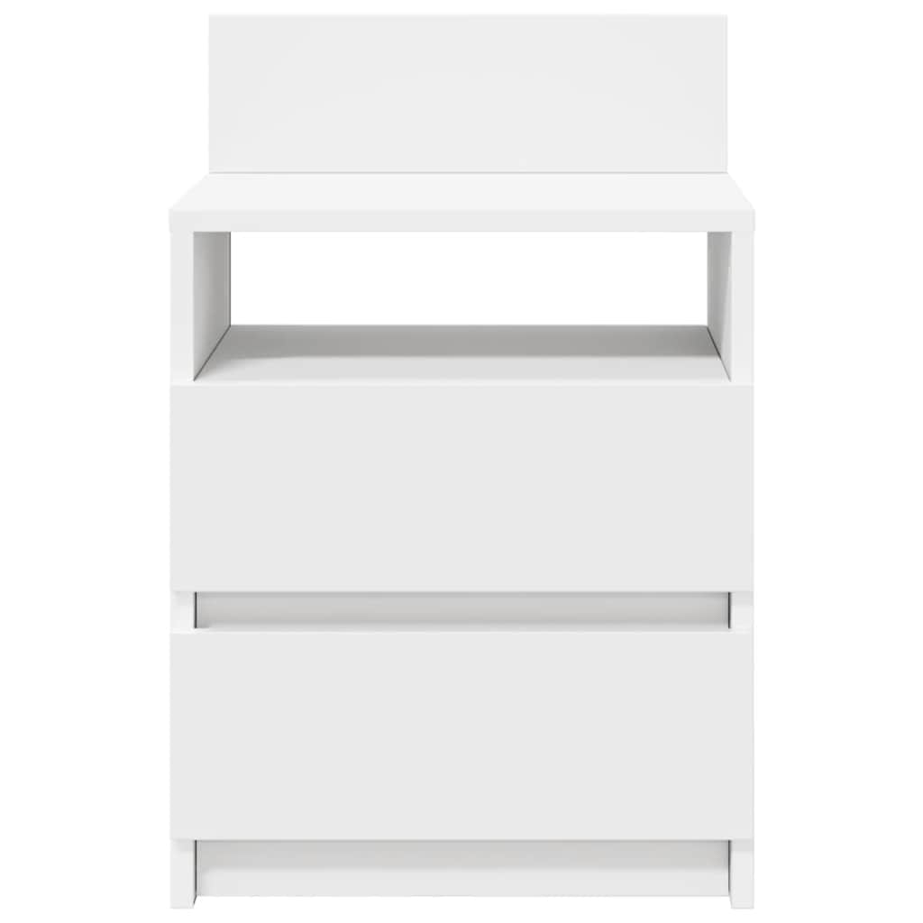 Bedside Cabinet with 2 Drawers White 40x33x60 cm