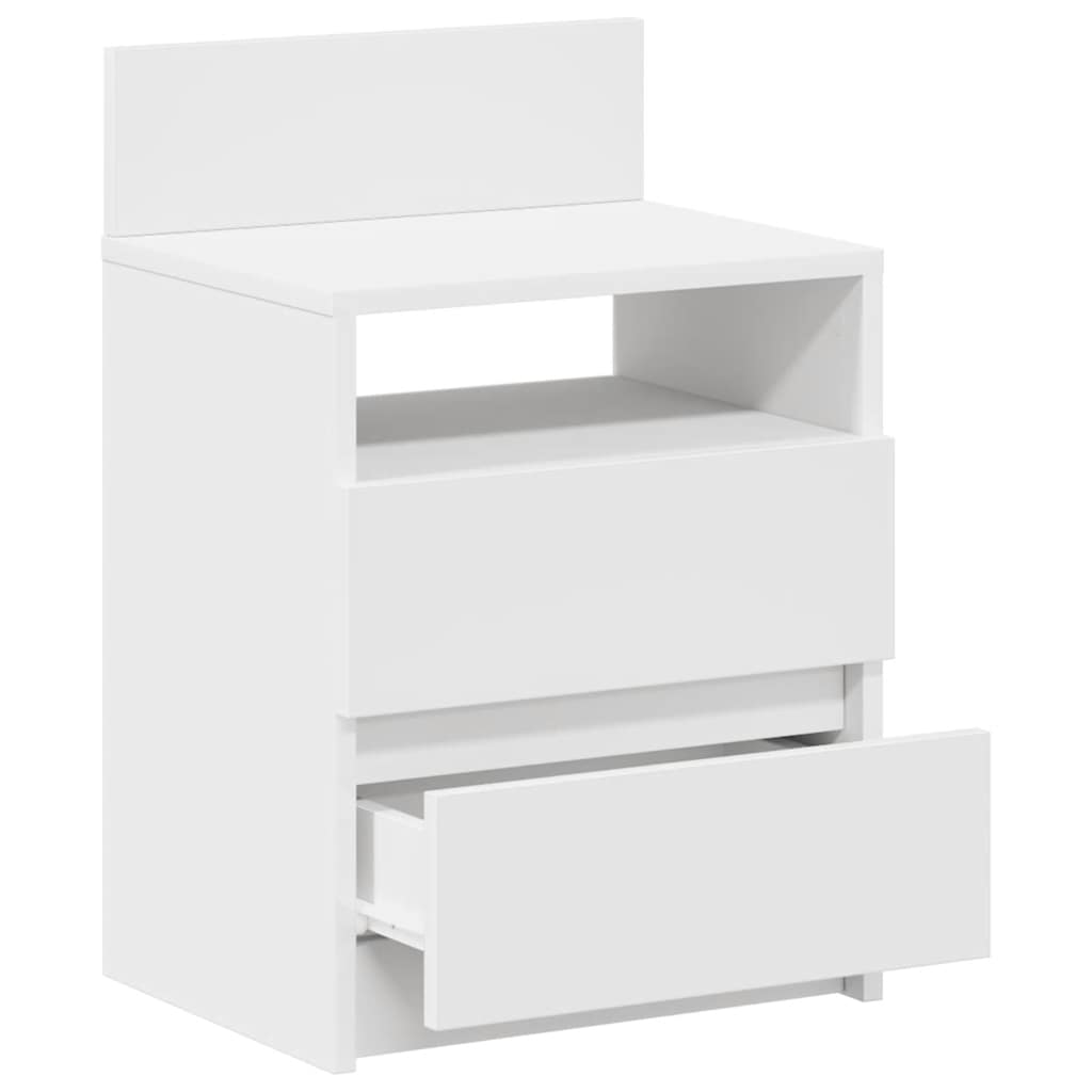 Bedside Cabinet with 2 Drawers White 40x33x60 cm