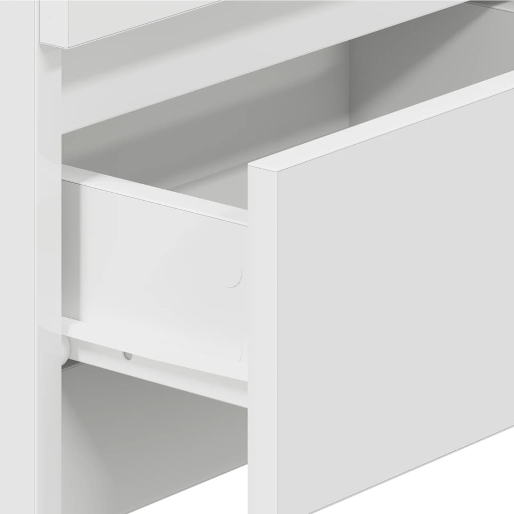 Bedside Cabinet with 2 Drawers White 40x33x60 cm