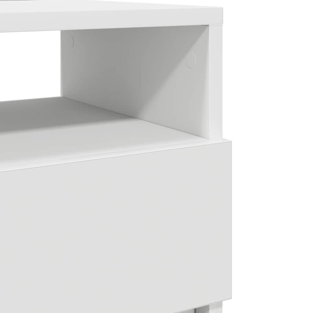 Bedside Cabinet with 2 Drawers White 40x33x60 cm