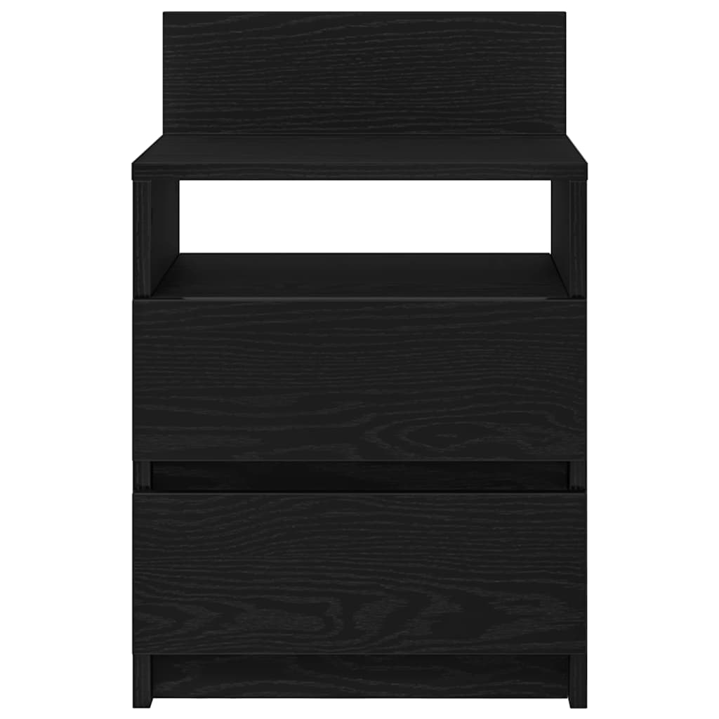 Bedside Cabinet with 2 Drawers Black 40x33x60 cm