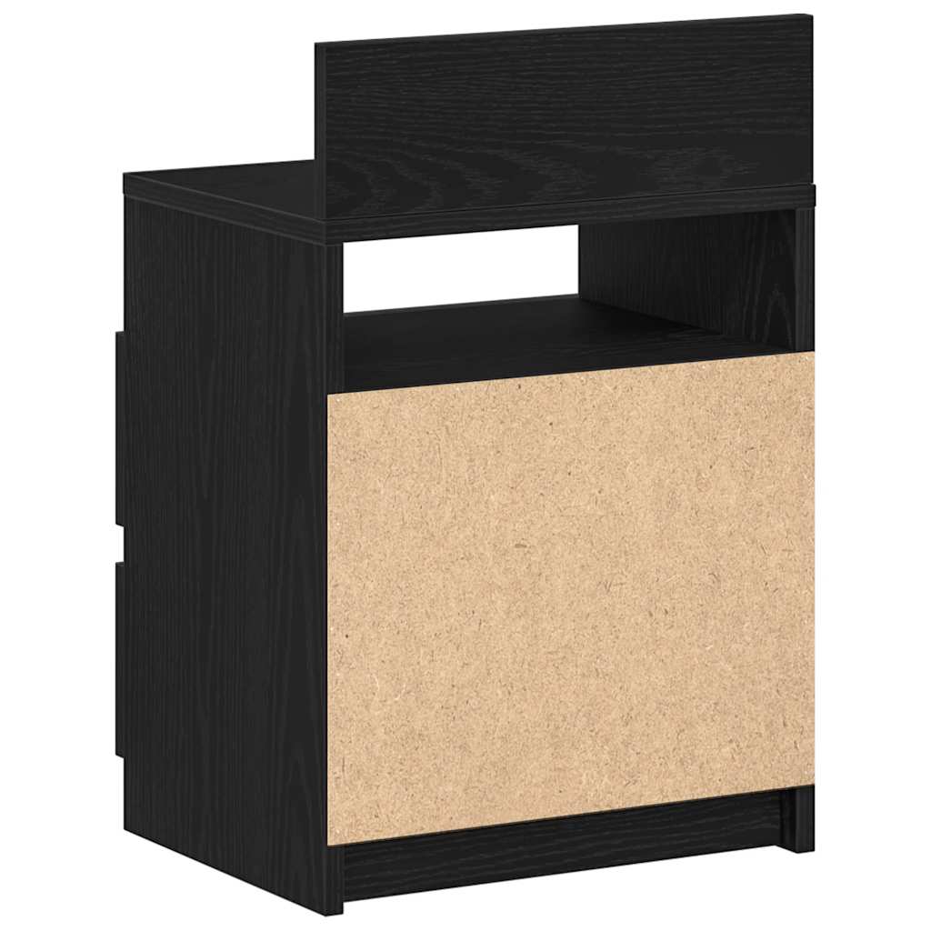Bedside Cabinet with 2 Drawers Black 40x33x60 cm