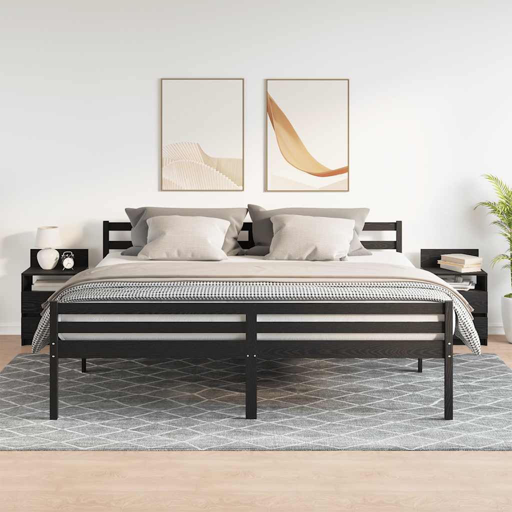 Bedside Cabinets 2 pcs with 2 Drawers Black 40x33x60 cm