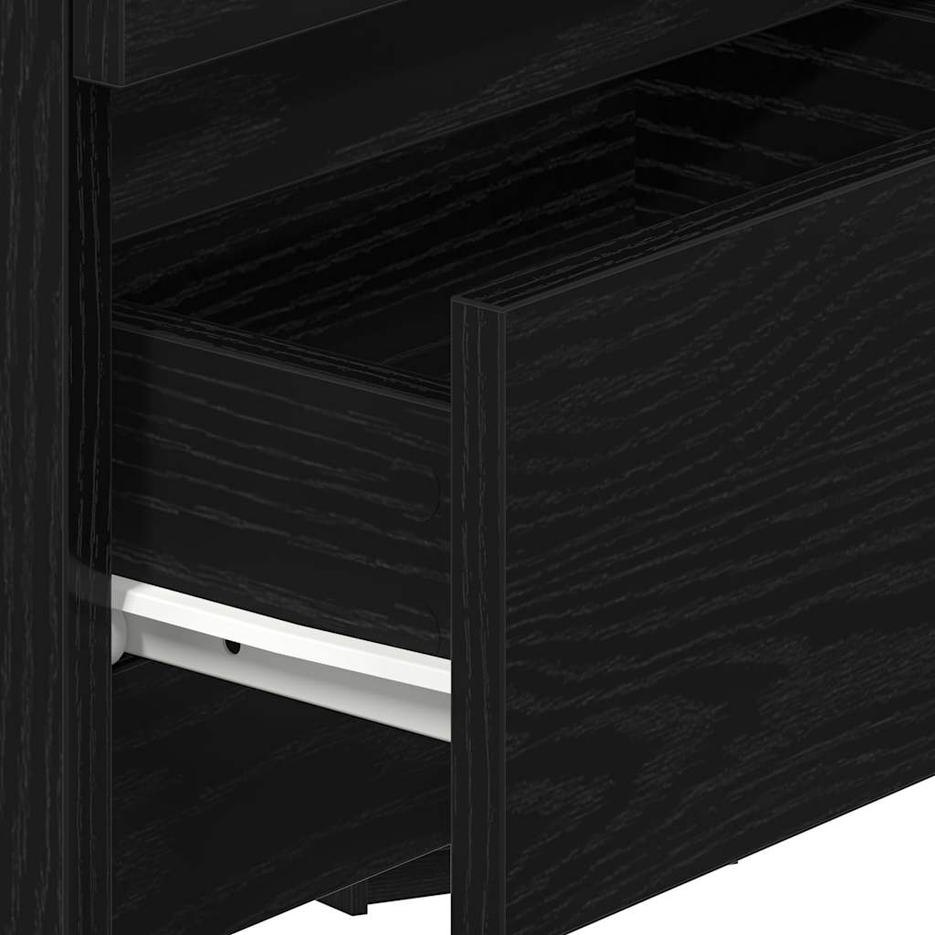 Bedside Cabinets 2 pcs with 2 Drawers Black 40x33x60 cm