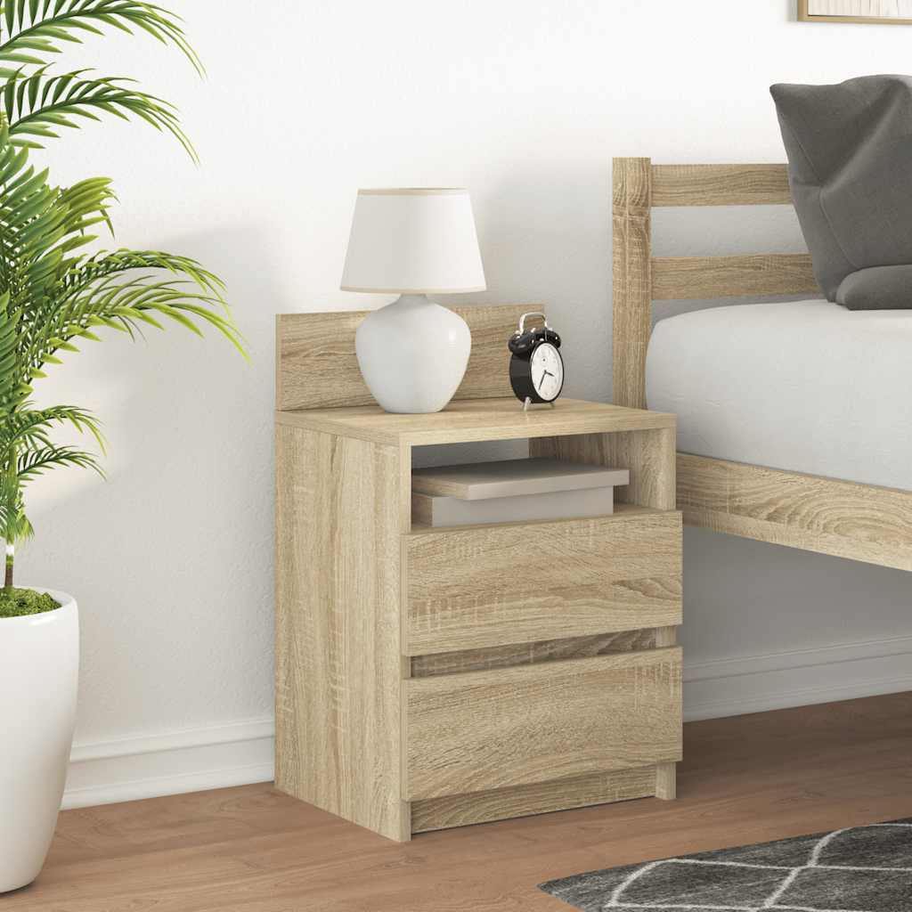 Bedside Cabinet with 2 Drawers Sonoma Oak 40x33x60 cm