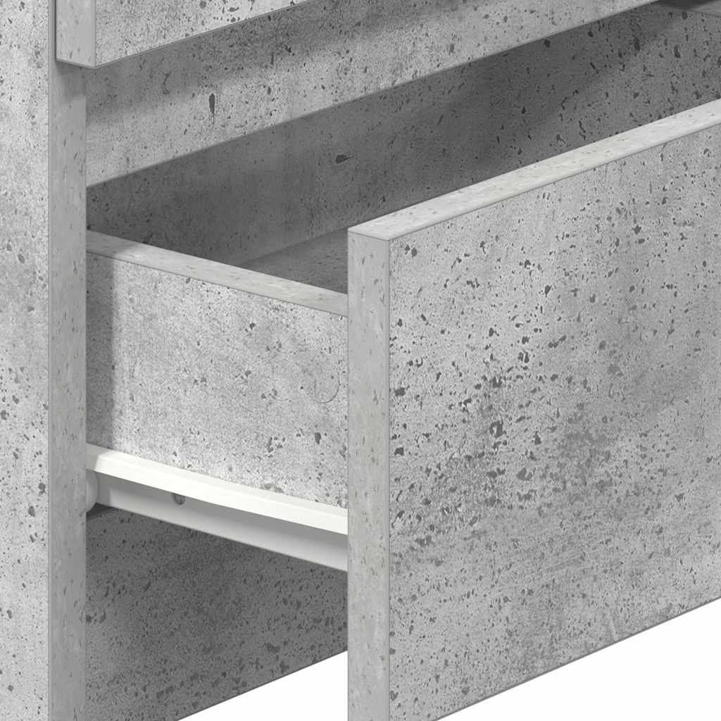 Bedside Cabinet with 2 Drawers Concrete Grey 40x33x60 cm