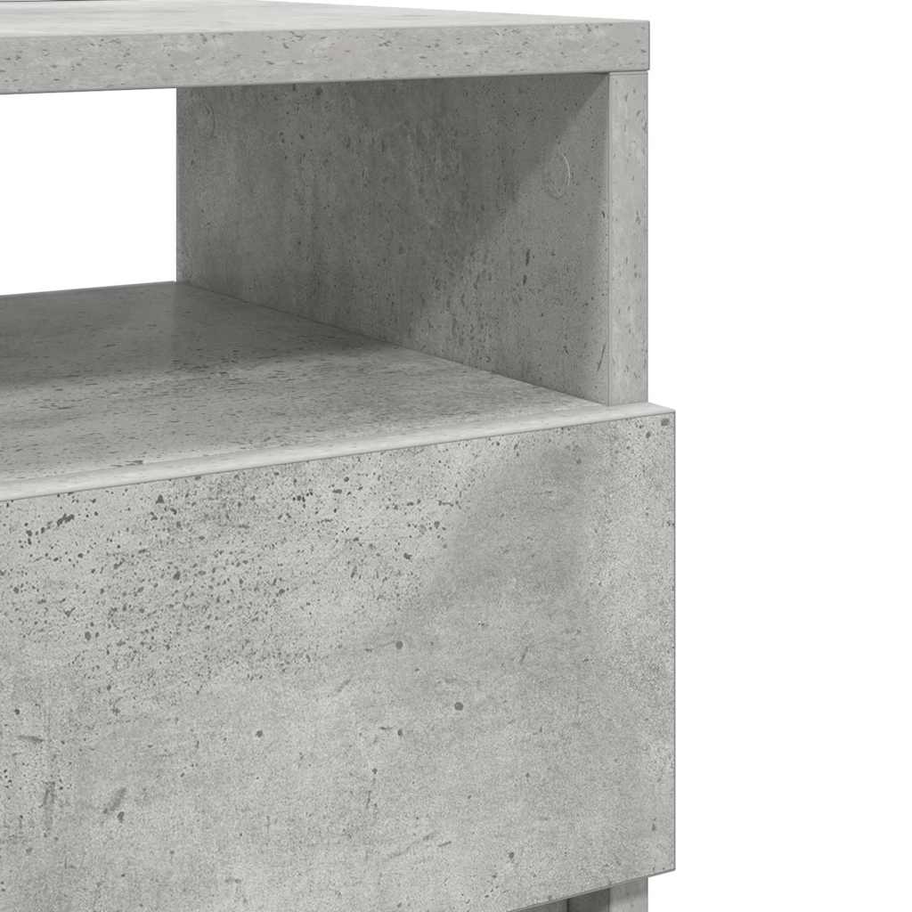 Bedside Cabinet with 2 Drawers Concrete Grey 40x33x60 cm