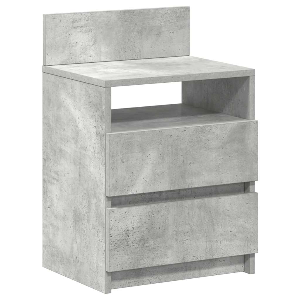 Bedside Cabinets 2 pcs with 2 Drawers Concrete Grey 40x33x60 cm