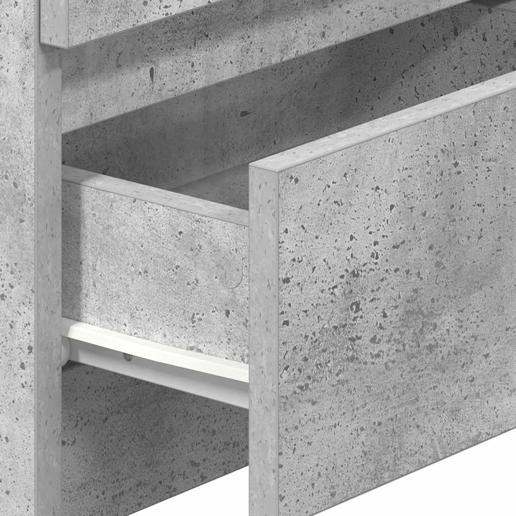 Bedside Cabinets 2 pcs with 2 Drawers Concrete Grey 40x33x60 cm