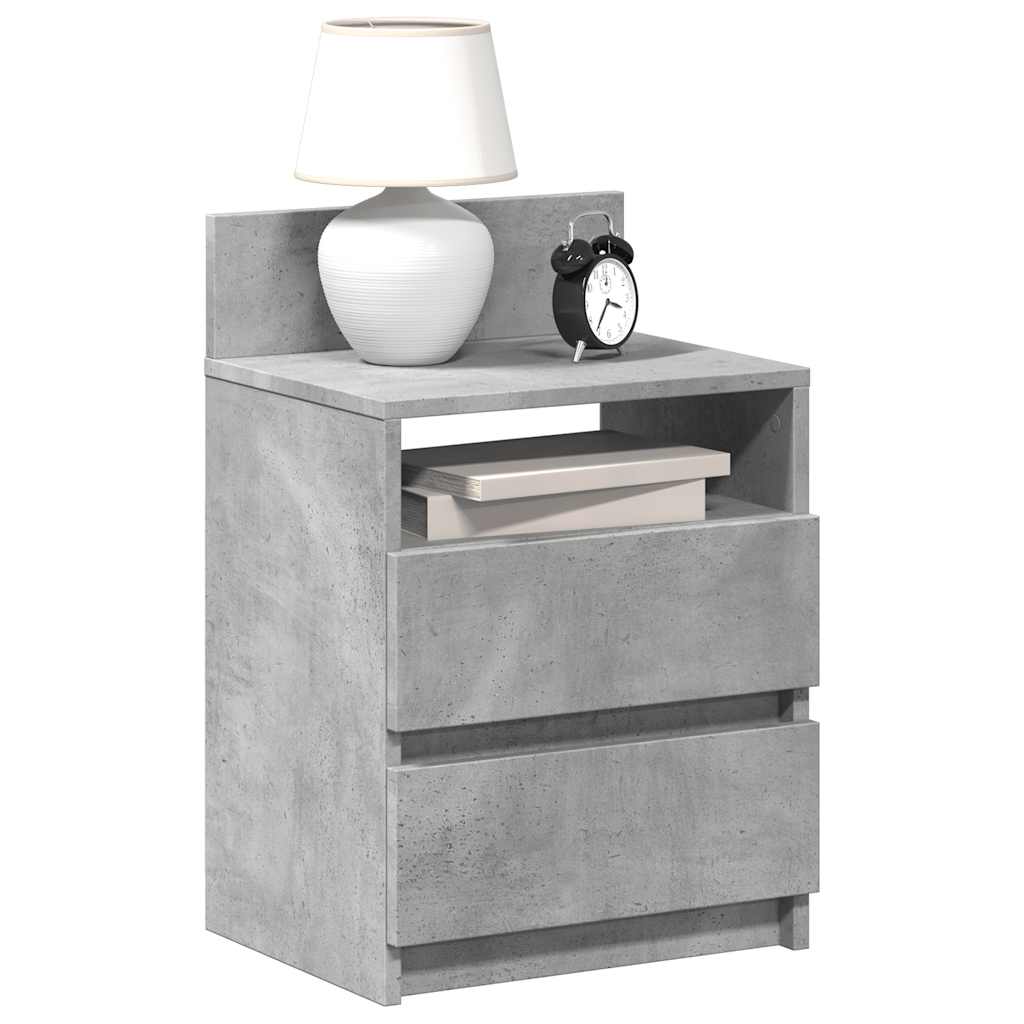 Bedside Cabinets 2 pcs with 2 Drawers Concrete Grey 40x33x60 cm