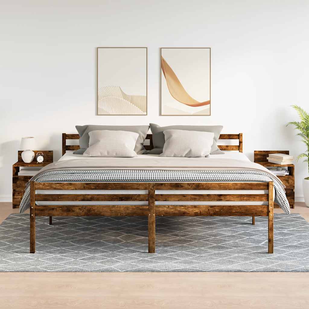 Bedside Cabinets 2 pcs with 2 Drawers Smoked Oak 40x33x60 cm