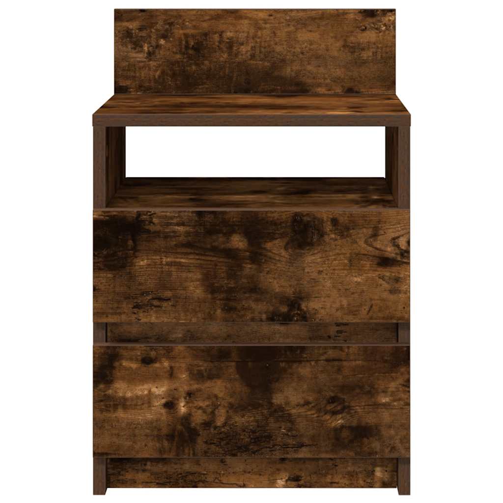 Bedside Cabinets 2 pcs with 2 Drawers Smoked Oak 40x33x60 cm