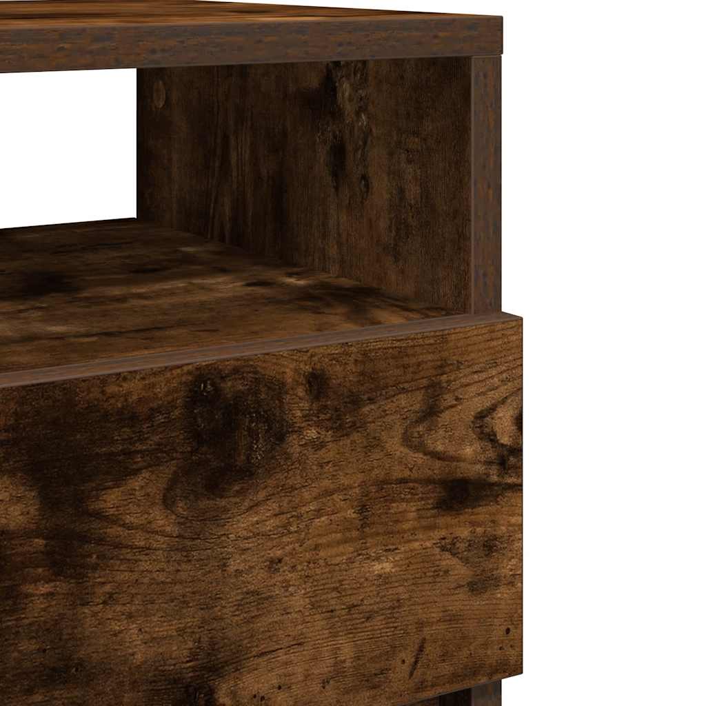 Bedside Cabinets 2 pcs with 2 Drawers Smoked Oak 40x33x60 cm
