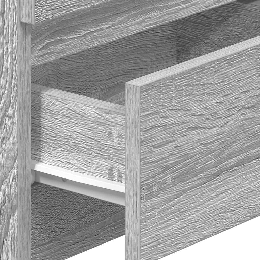 Bedside Cabinet with 2 Drawers Grey Sonoma 40x33x60 cm