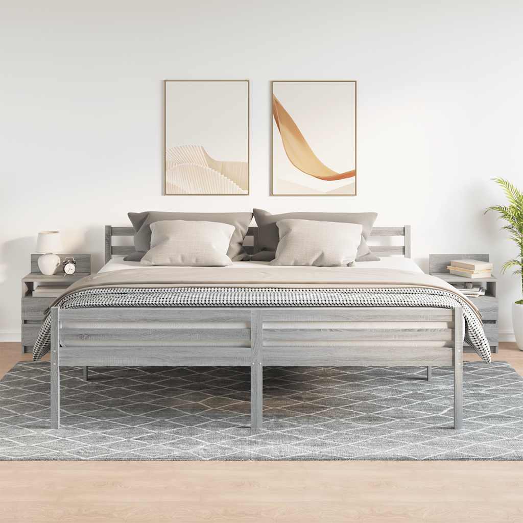 Bedside Cabinets 2 pcs with 2 Drawers Grey Sonoma 40x33x60 cm