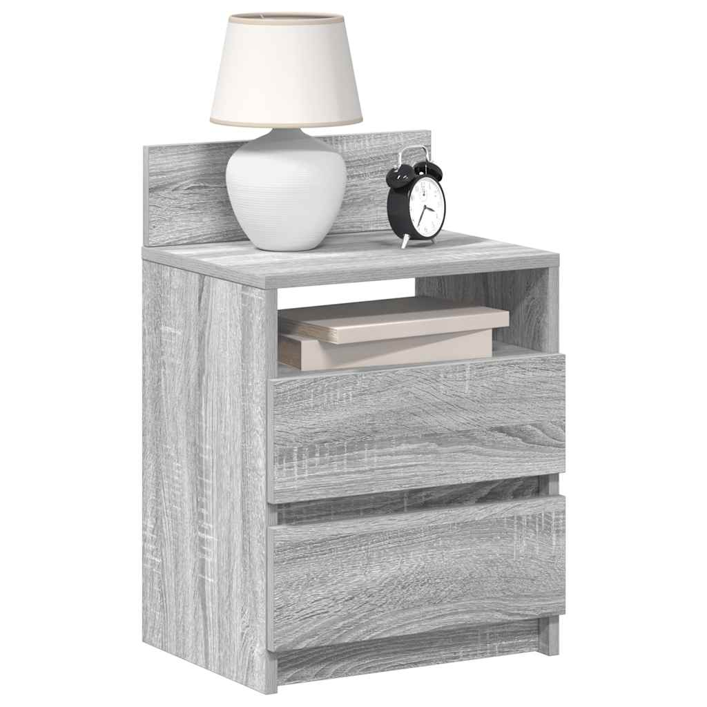 Bedside Cabinets 2 pcs with 2 Drawers Grey Sonoma 40x33x60 cm