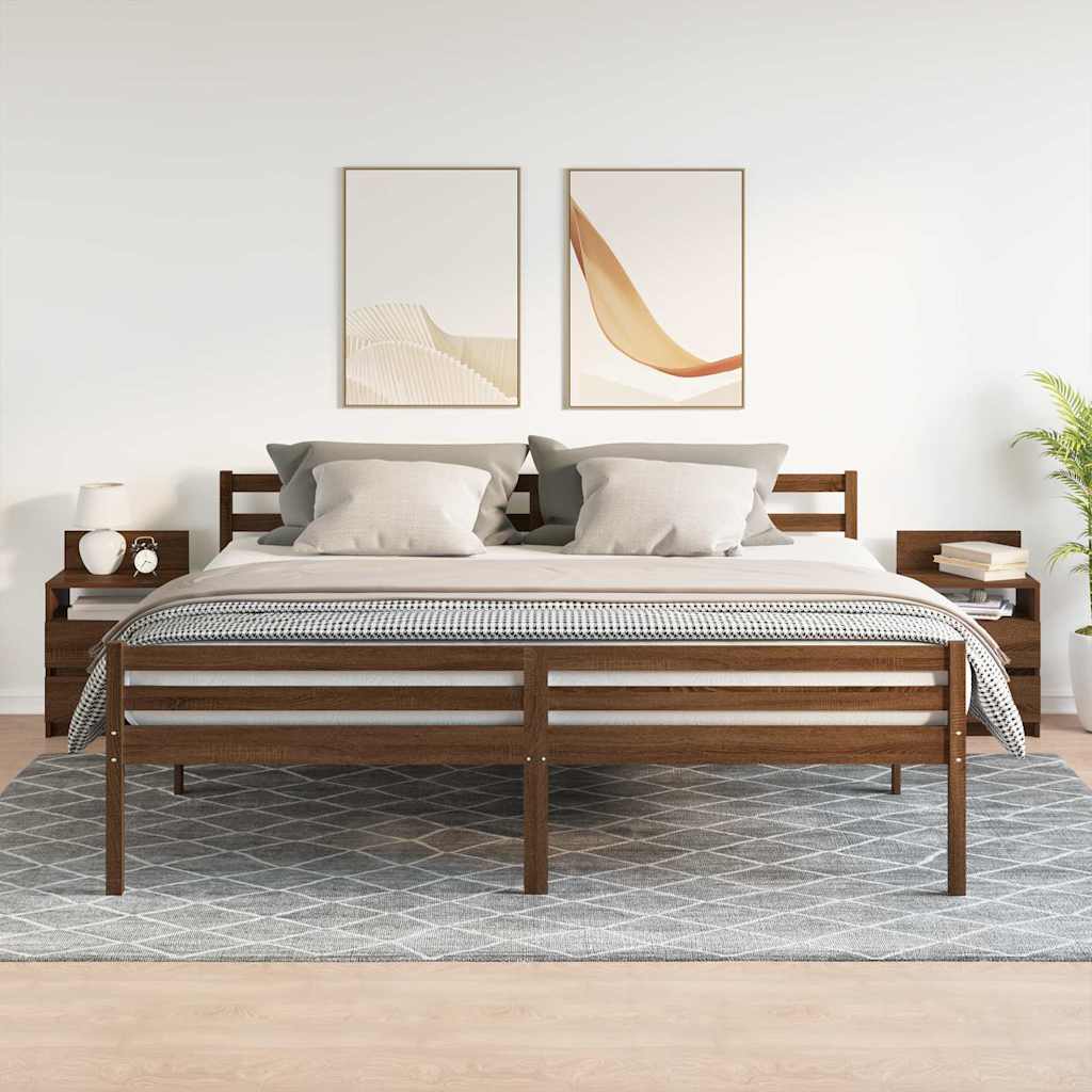 Bedside Cabinets 2 pcs with 2 Drawers Brown Oak 40x33x60 cm