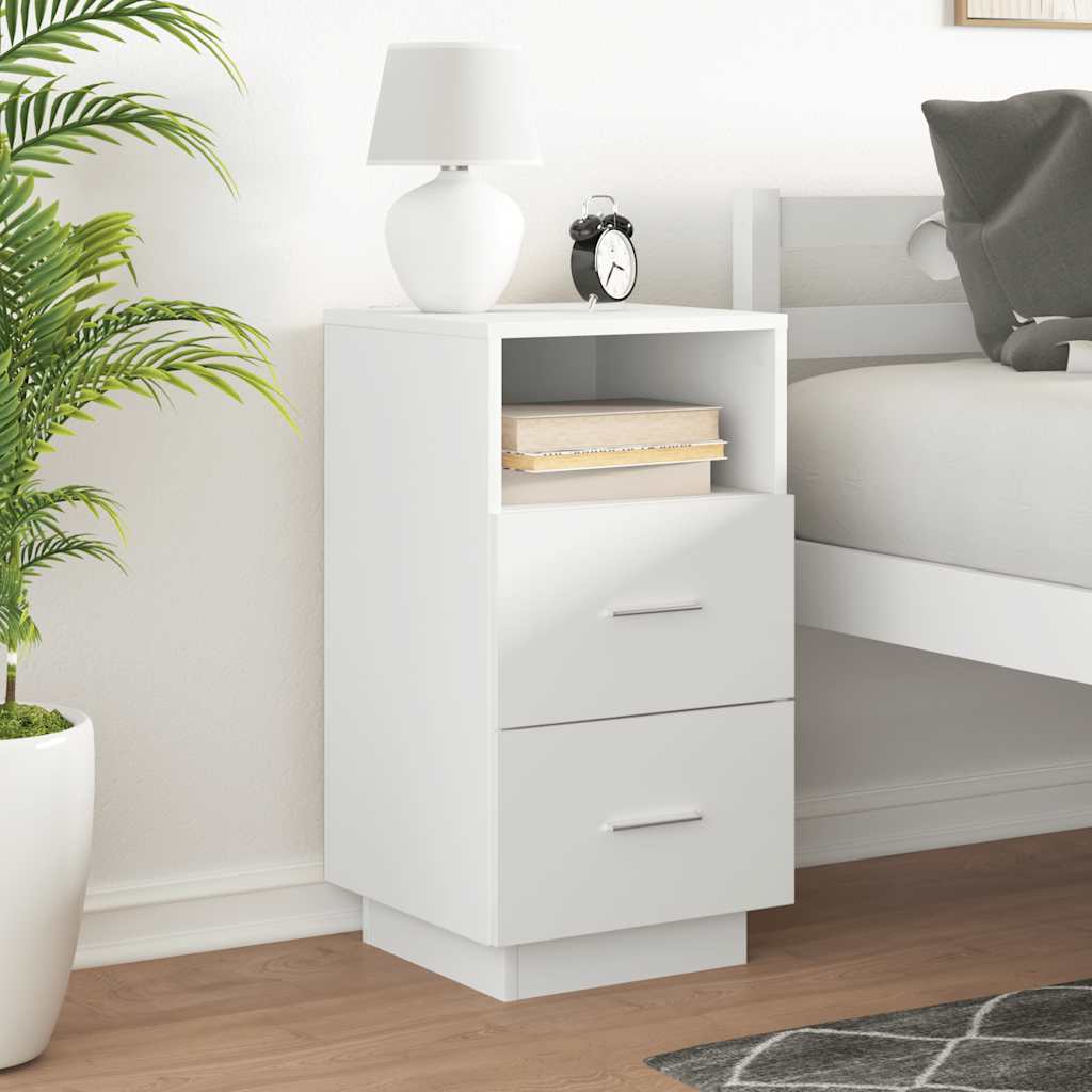 Bedside Cabinet with 2 Drawers White 36x36x68 cm