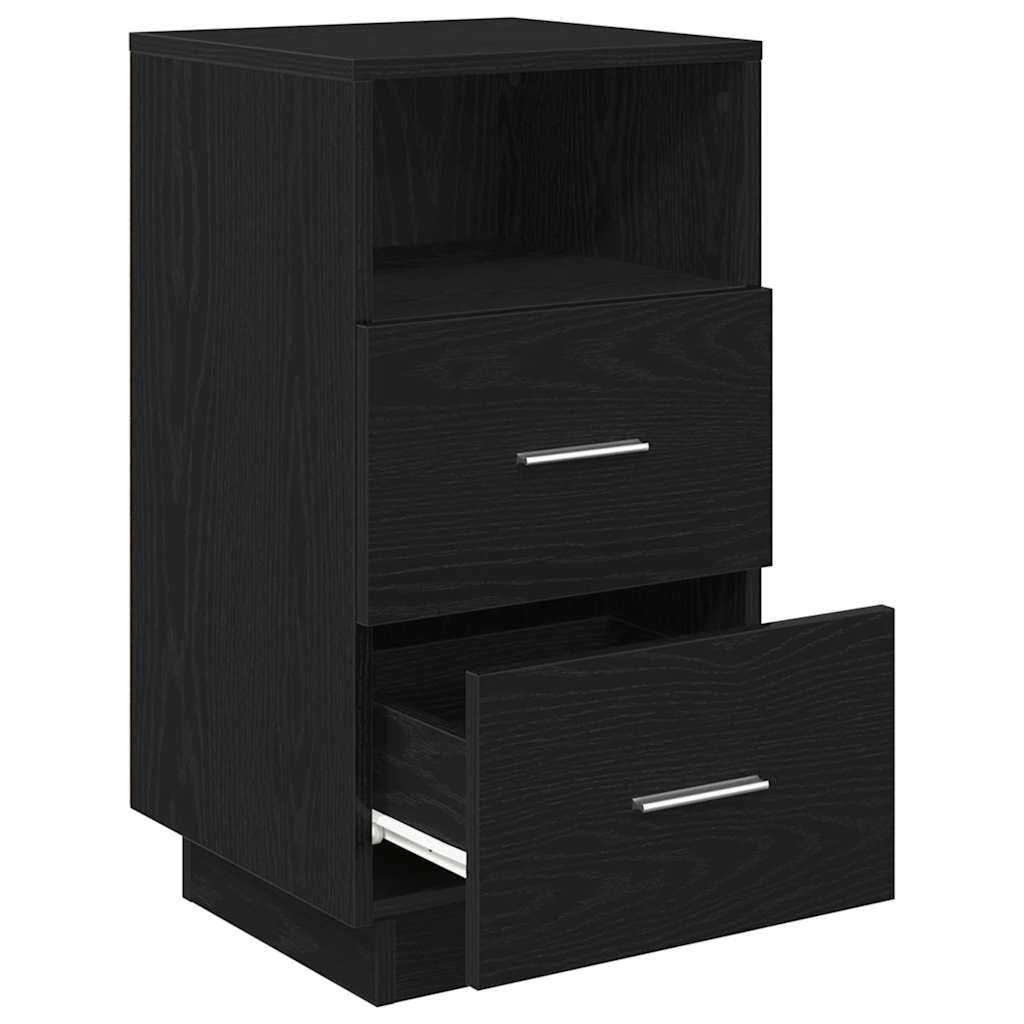 Bedside Cabinet with 2 Drawers Black 36x36x68 cm