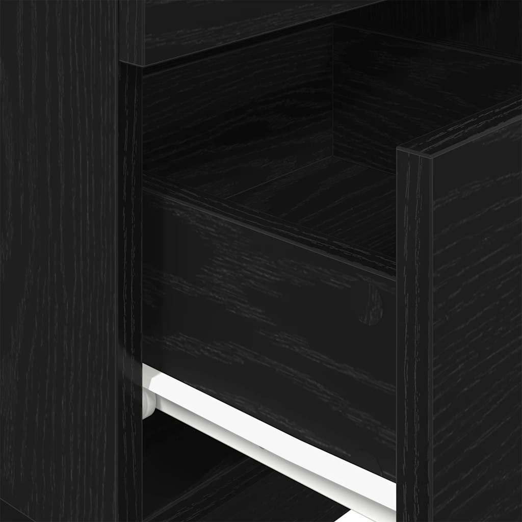 Bedside Cabinet with 2 Drawers Black 36x36x68 cm