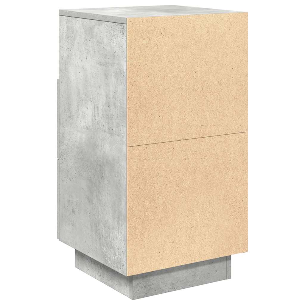 Bedside Cabinet with 2 Drawers Concrete Grey 36x36x68 cm