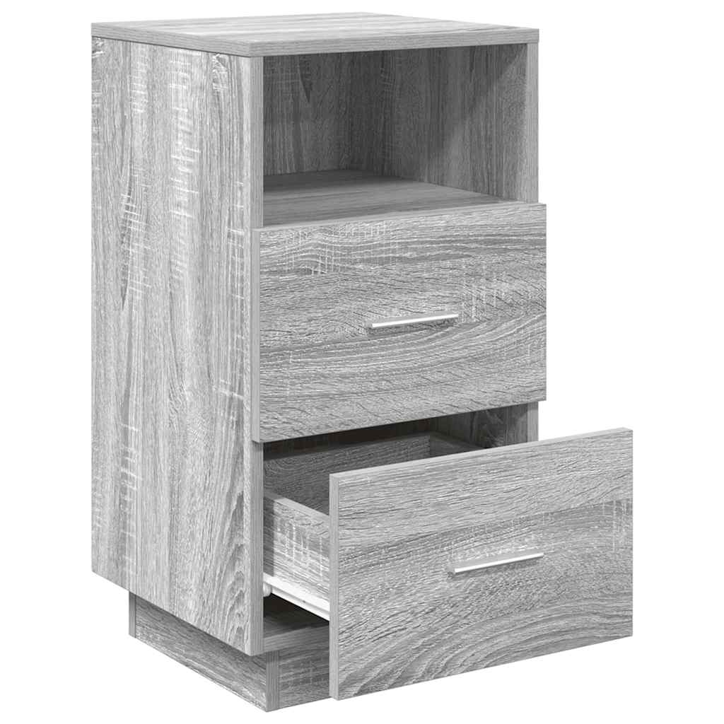 Bedside Cabinet with 2 Drawers Grey Sonoma 36x36x68 cm