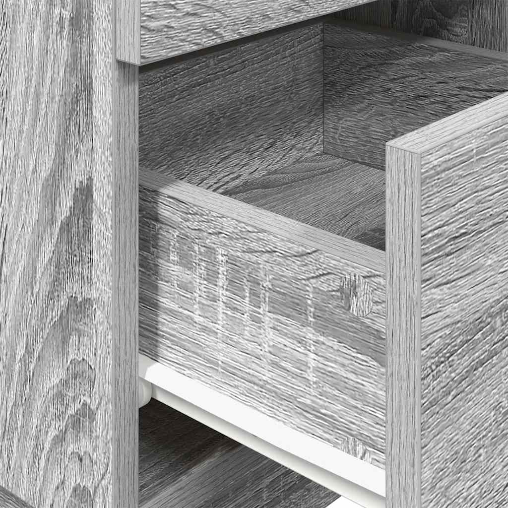 Bedside Cabinet with 2 Drawers Grey Sonoma 36x36x68 cm