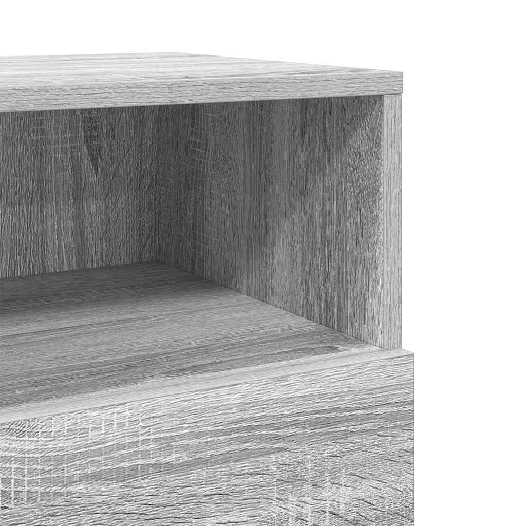 Bedside Cabinet with 2 Drawers Grey Sonoma 36x36x68 cm