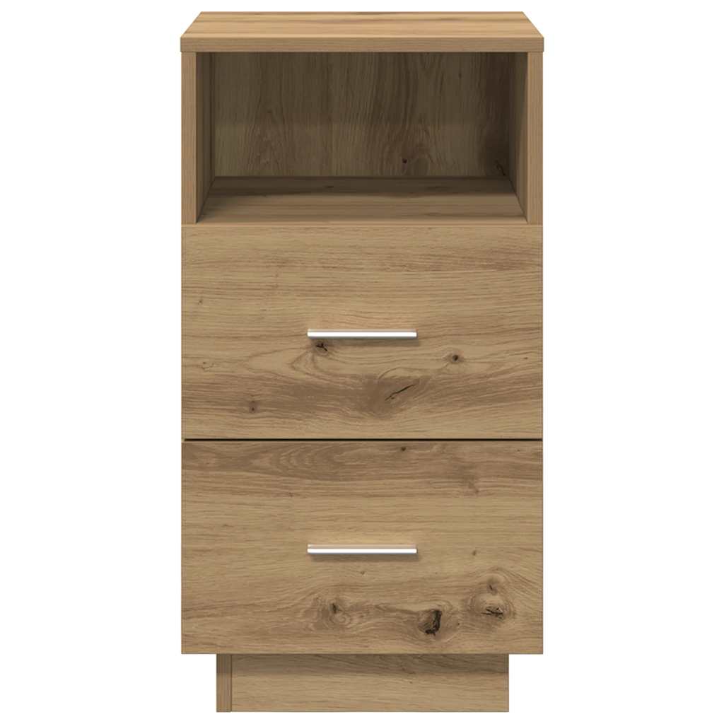 Bedside Cabinet with 2 Drawers Artisan Oak 36x36x68 cm