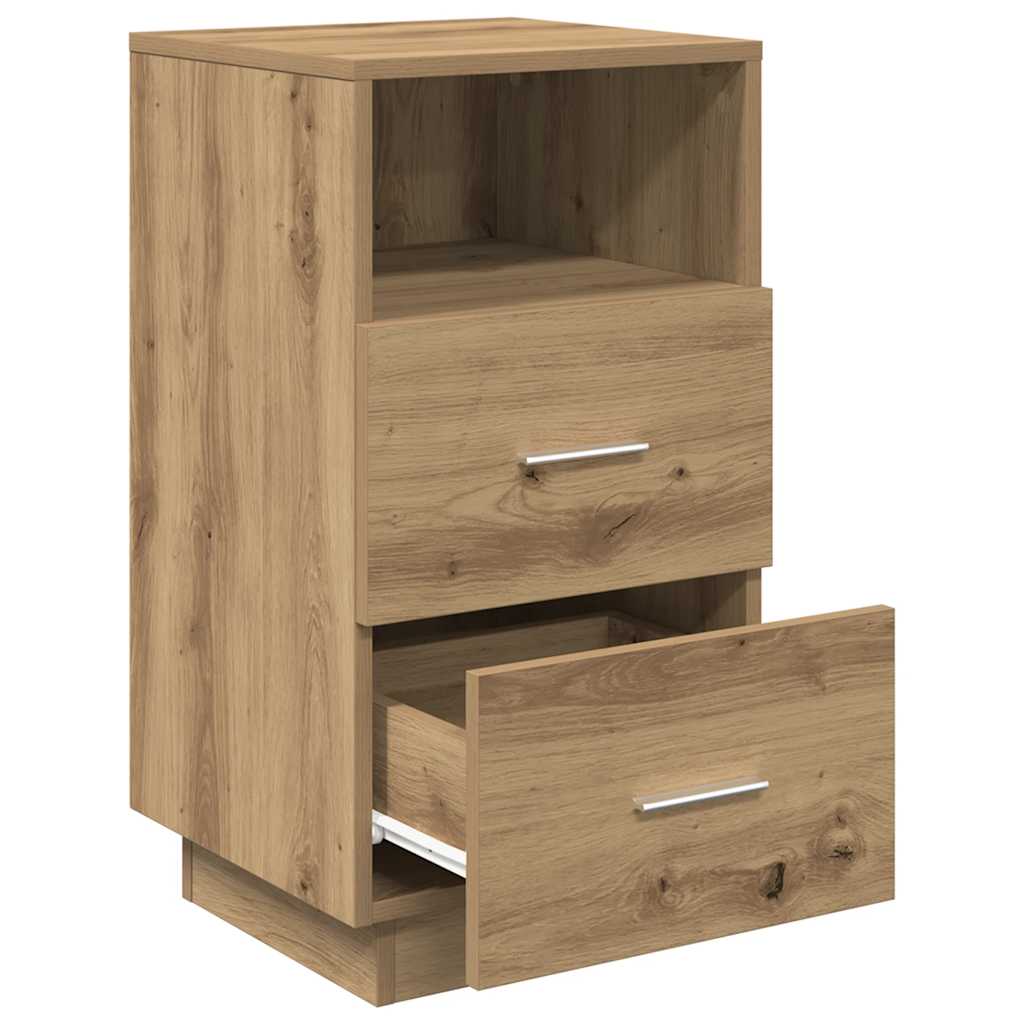 Bedside Cabinet with 2 Drawers Artisan Oak 36x36x68 cm