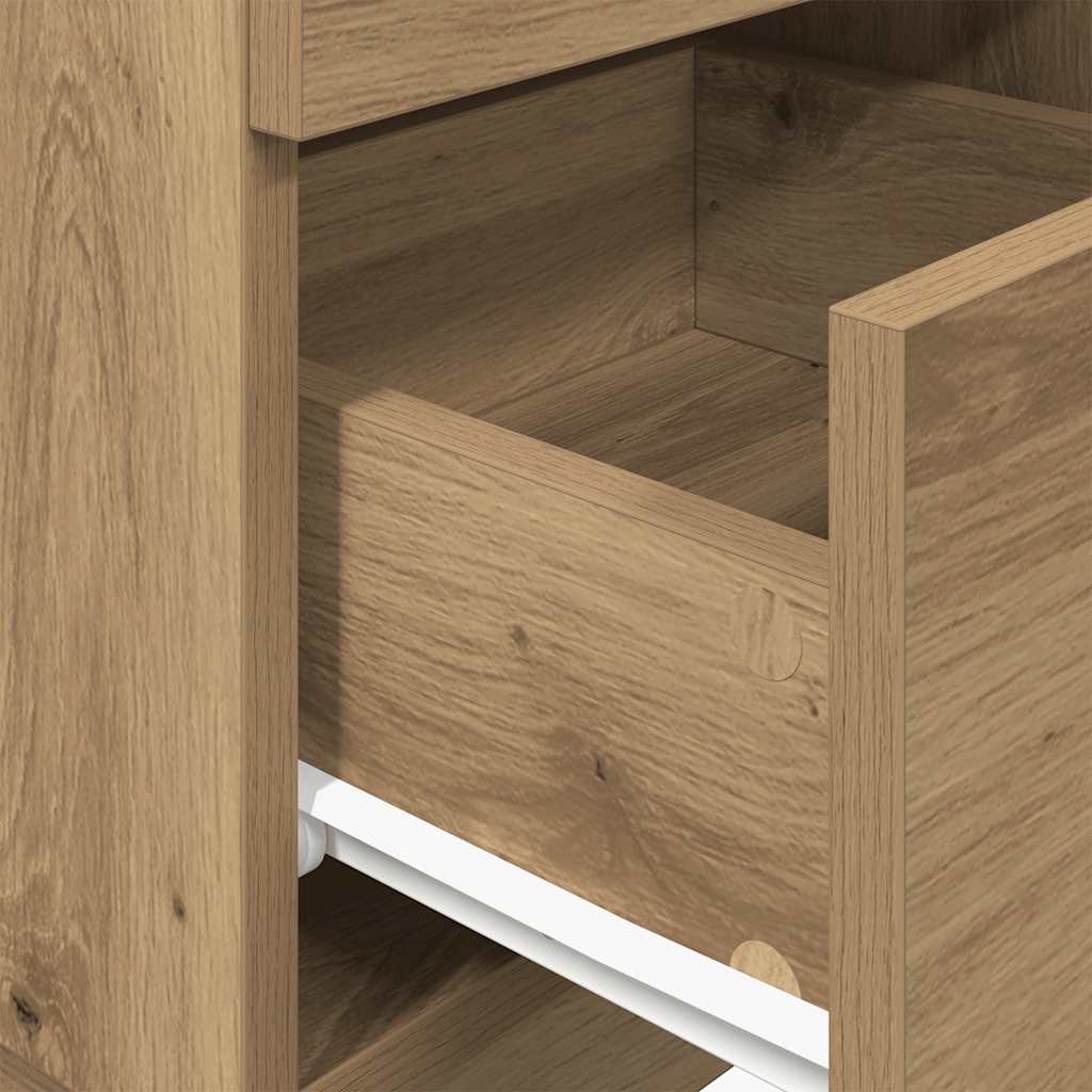 Bedside Cabinet with 2 Drawers Artisan Oak 36x36x68 cm
