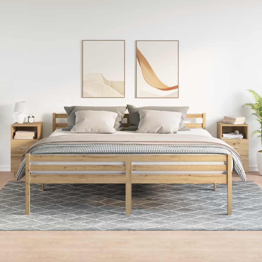 Bedside Cabinets 2 pcs with 2 Drawers Artisan Oak 36x36x68 cm