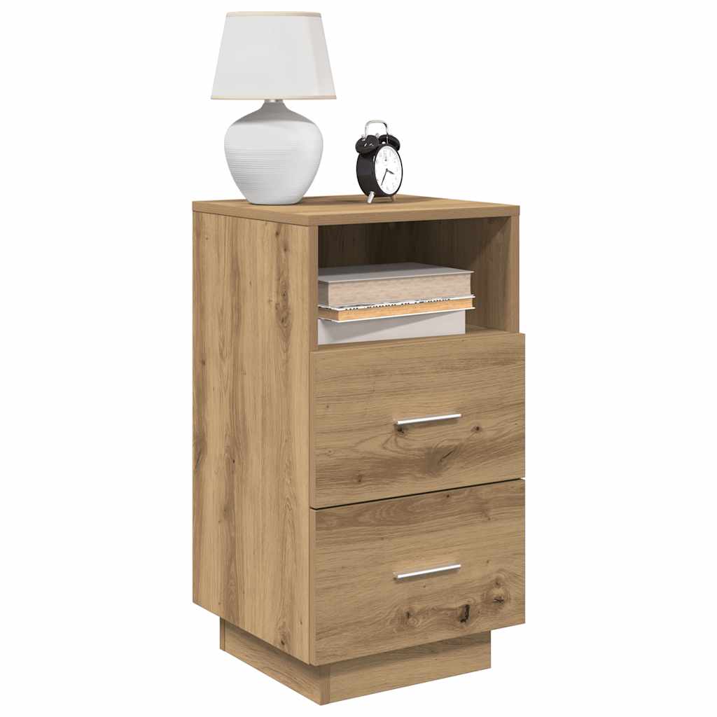 Bedside Cabinets 2 pcs with 2 Drawers Artisan Oak 36x36x68 cm